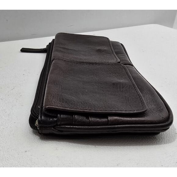 Vintage Eileen West Distressed Leather Wallet Long Brown Leather 9.5" - Picture 5 of 13